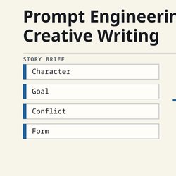 Character, goal, conflict, and form leading to a draft for revision